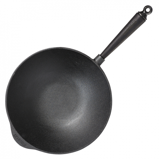 Wok 30 cm aus Gusseisen 0865TS Griff Esche B-Ware von SKEPPSHULT