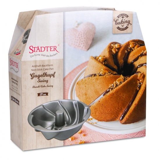 Gugelhupfform Swing 27 cm Durchmesser von STÄDTER „We love baking“