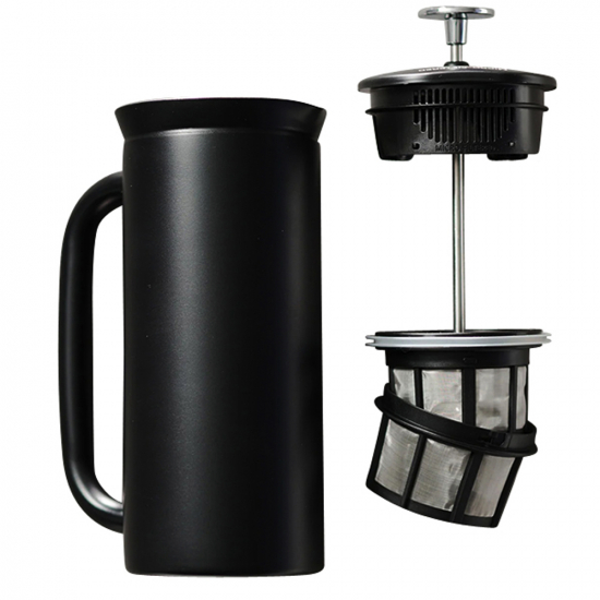 P7 French Press Kaffeebereiter, mattschwarz, 530 ml, Edelstahl, von ESPRO