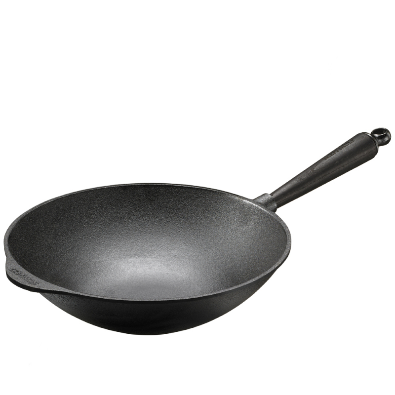 Wok 30 cm aus Gusseisen 0865TS Griff Esche B-Ware von SKEPPSHULT