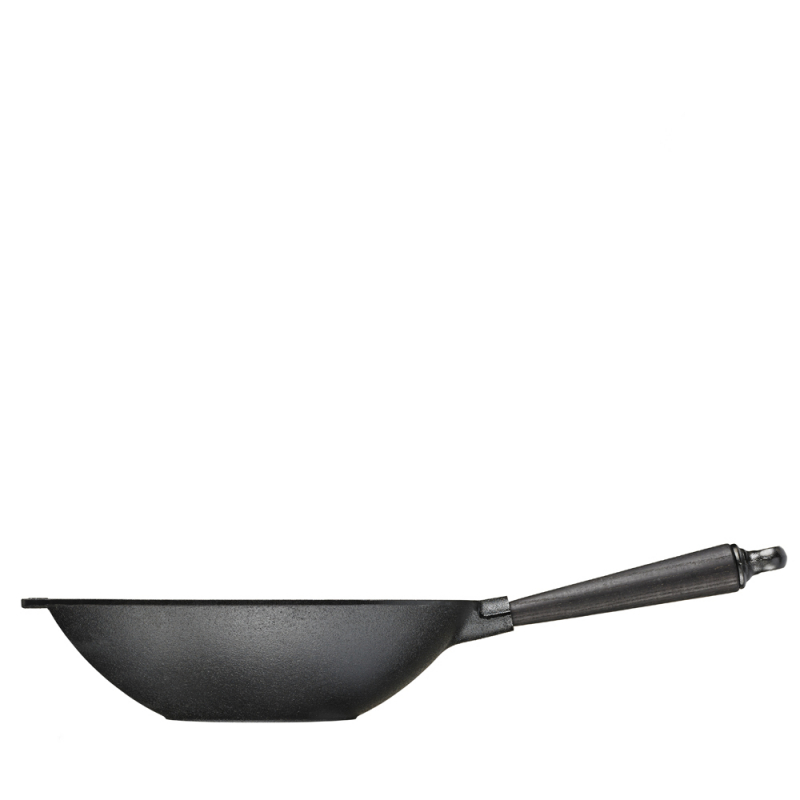 Wok 30 cm aus Gusseisen 0865TS Griff Esche B-Ware von SKEPPSHULT