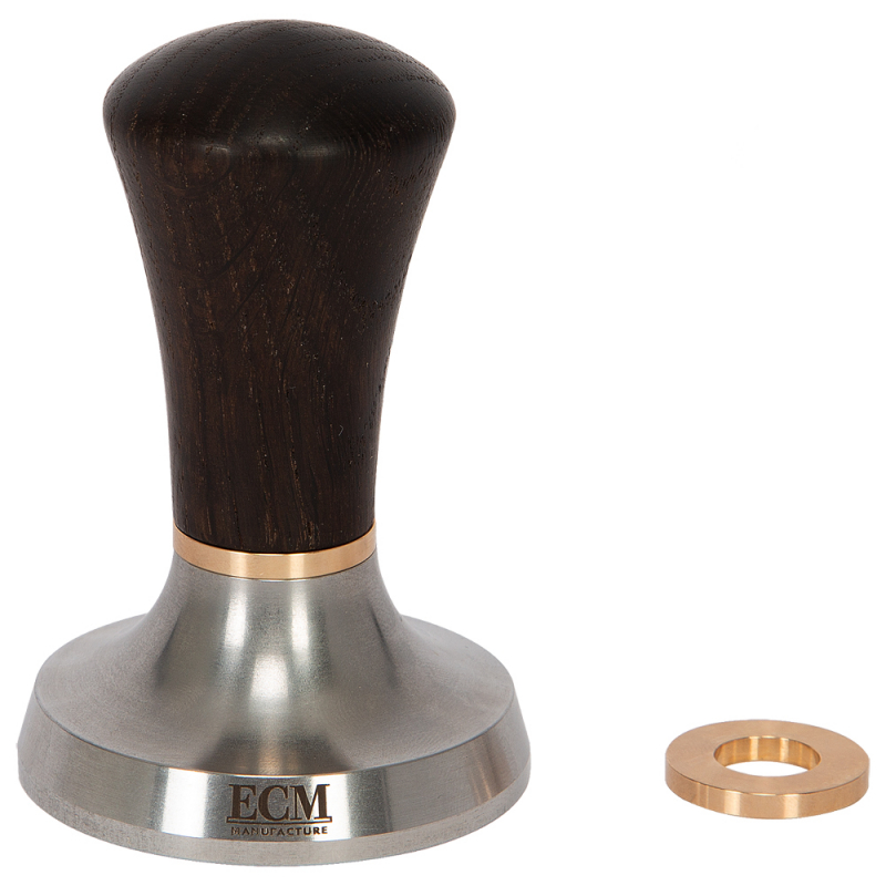 Tamper Heritage Line, Spacer, Eichenholz-Griff, Unterseite plan, Edelstahl von ECM