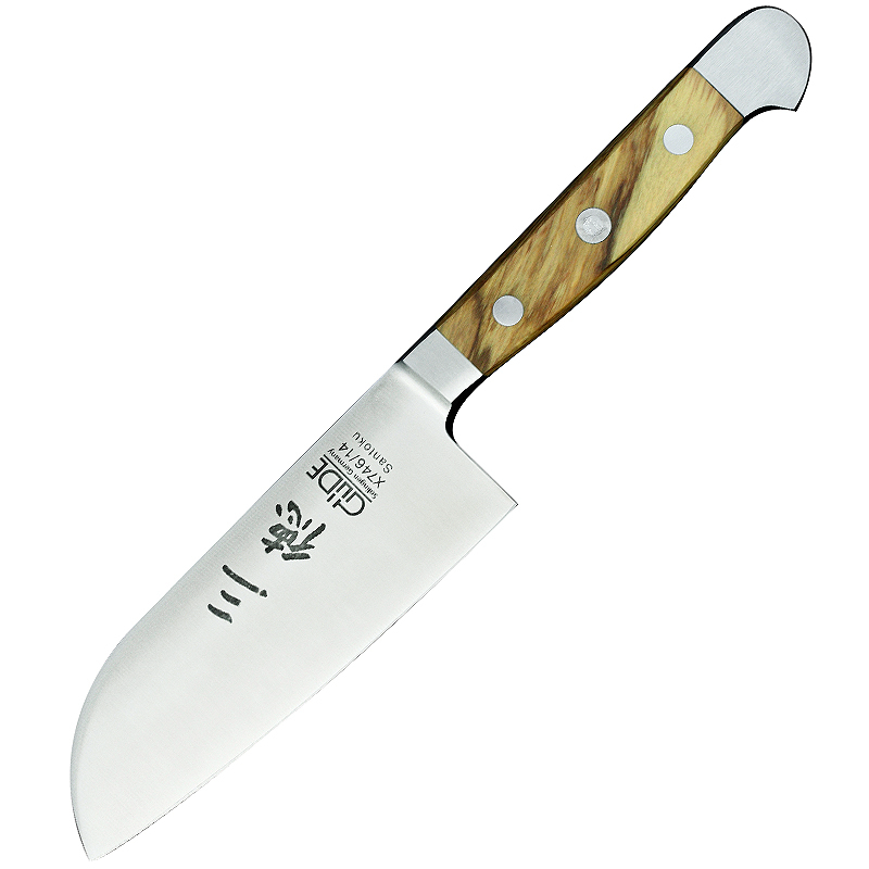 Santoku klein X746/14 von GÜDE, Serie Alpha Olive, 14 cm Klinge